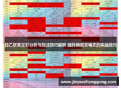 日乙联赛足彩分析与投注技巧解析 提升预测准确率的实战技巧